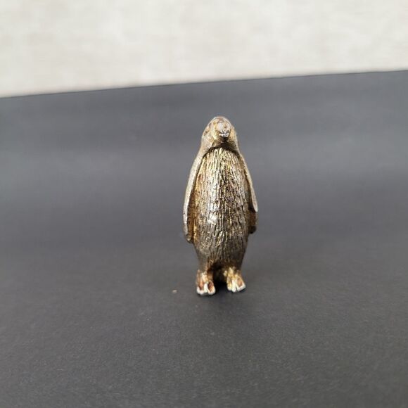 Penguin Metal Figurine Vintage Very Heavy 1.5" Game Piece  Miniature Collectible - Picture 2 of 7